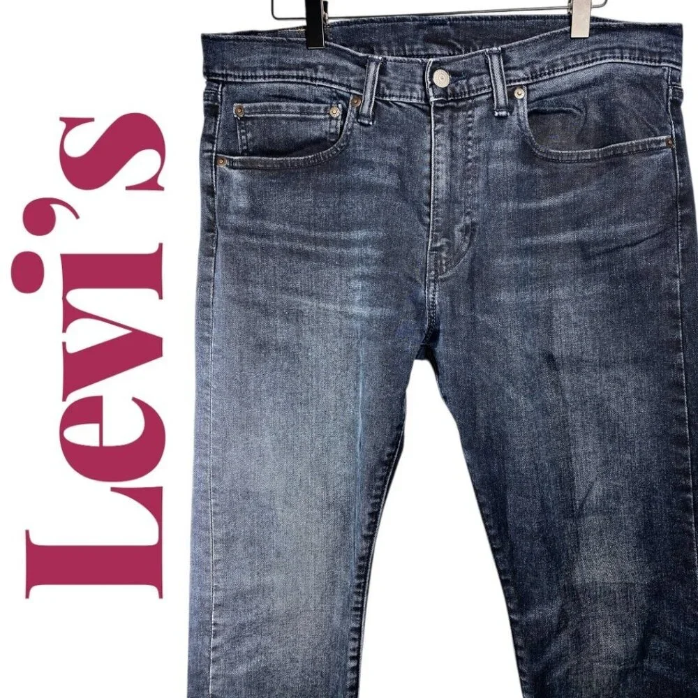LEVI’S 502 MEN’S TAPER FIT Dark Blue Indigo‎ Wash Jeans, Size 34x30